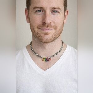 Gay Pride LGBTQ Rainbow Chain 18" Necklace Choker